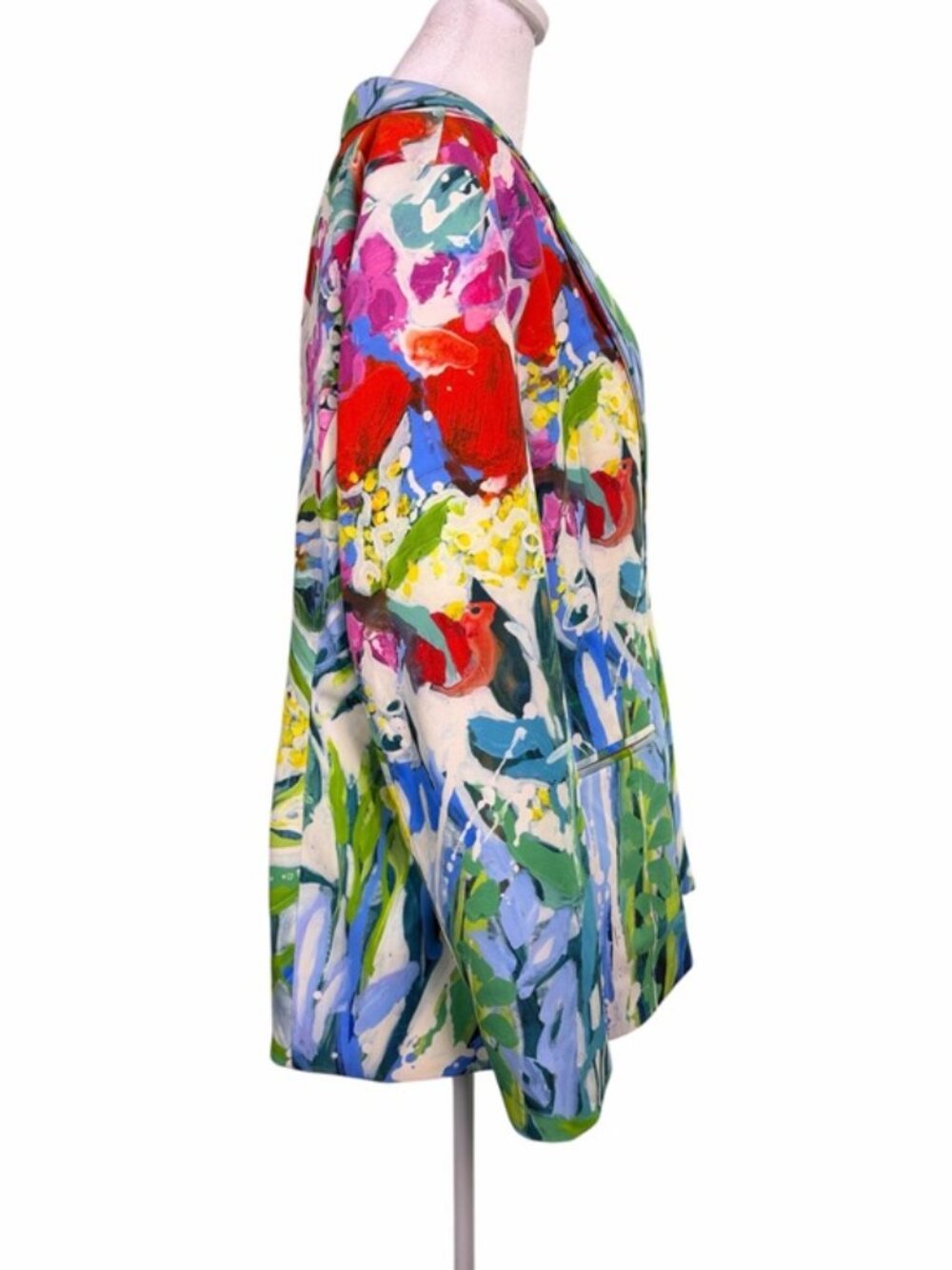 Claire Desjardins XL Colorful Abstract Floral Stretch Lined Blazer Jacket - Picture 5 of 9